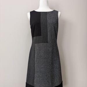 White House Black Market Black and Gray Midi Dress